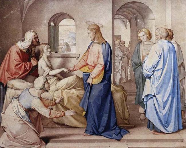 Friedrich overbeck Christ Resurrects the Daughter of Jairu Sweden oil painting art